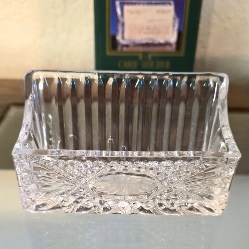 NEW-Lead Crystal Businesses Card Holder By Shannon Fine Crystal Of Ireland